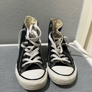 Black high top converse size 6 women’s